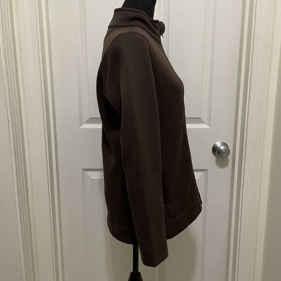 Calvin Klein Knit Full Zip Brown Fleece Jacket Lightweight Women's Small - Picture 2 of 8
